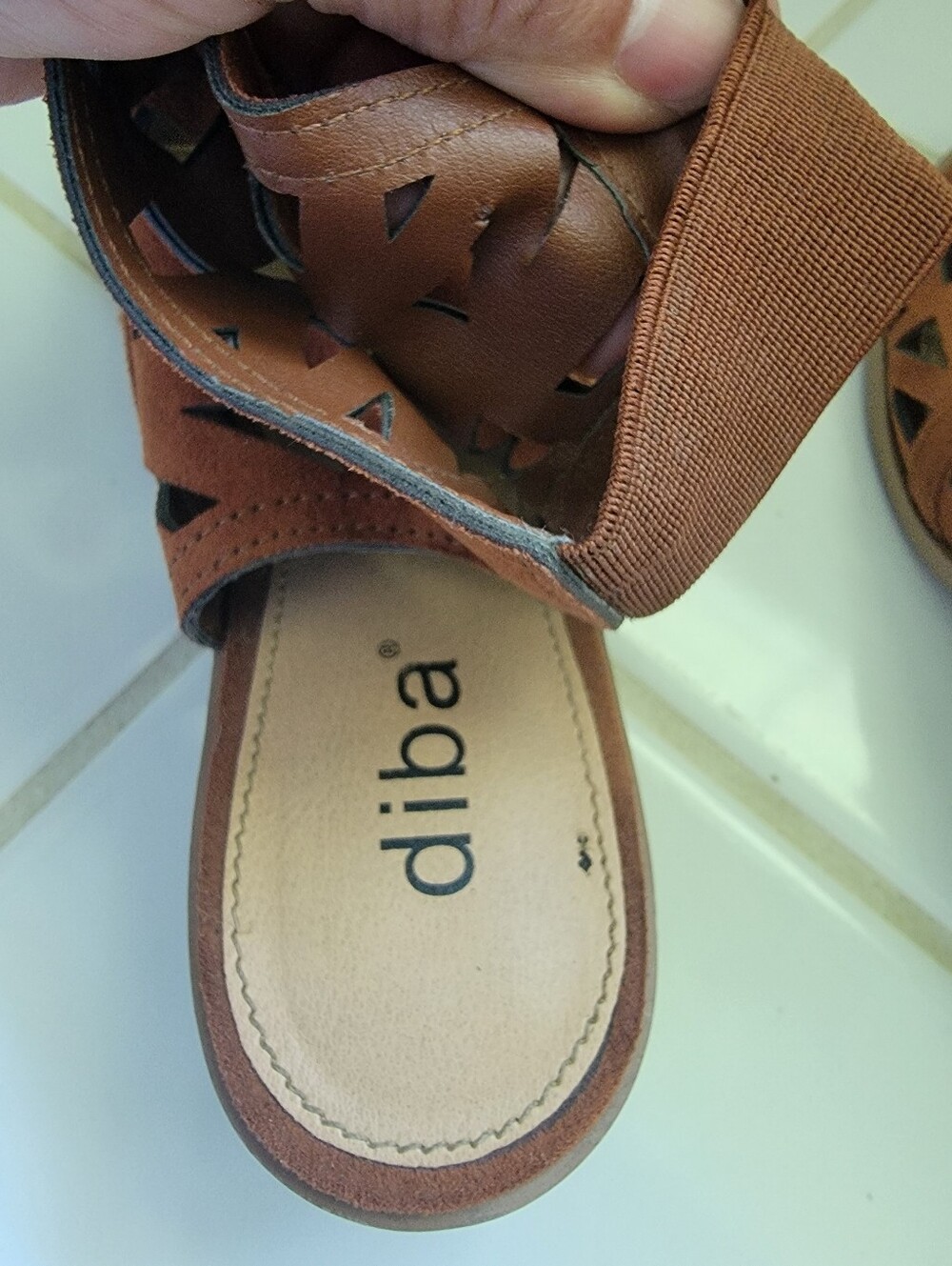 Diba Rust/Brown Cutout Sandals - Stylish Open-Toe Comfort - Picture 7 of 7